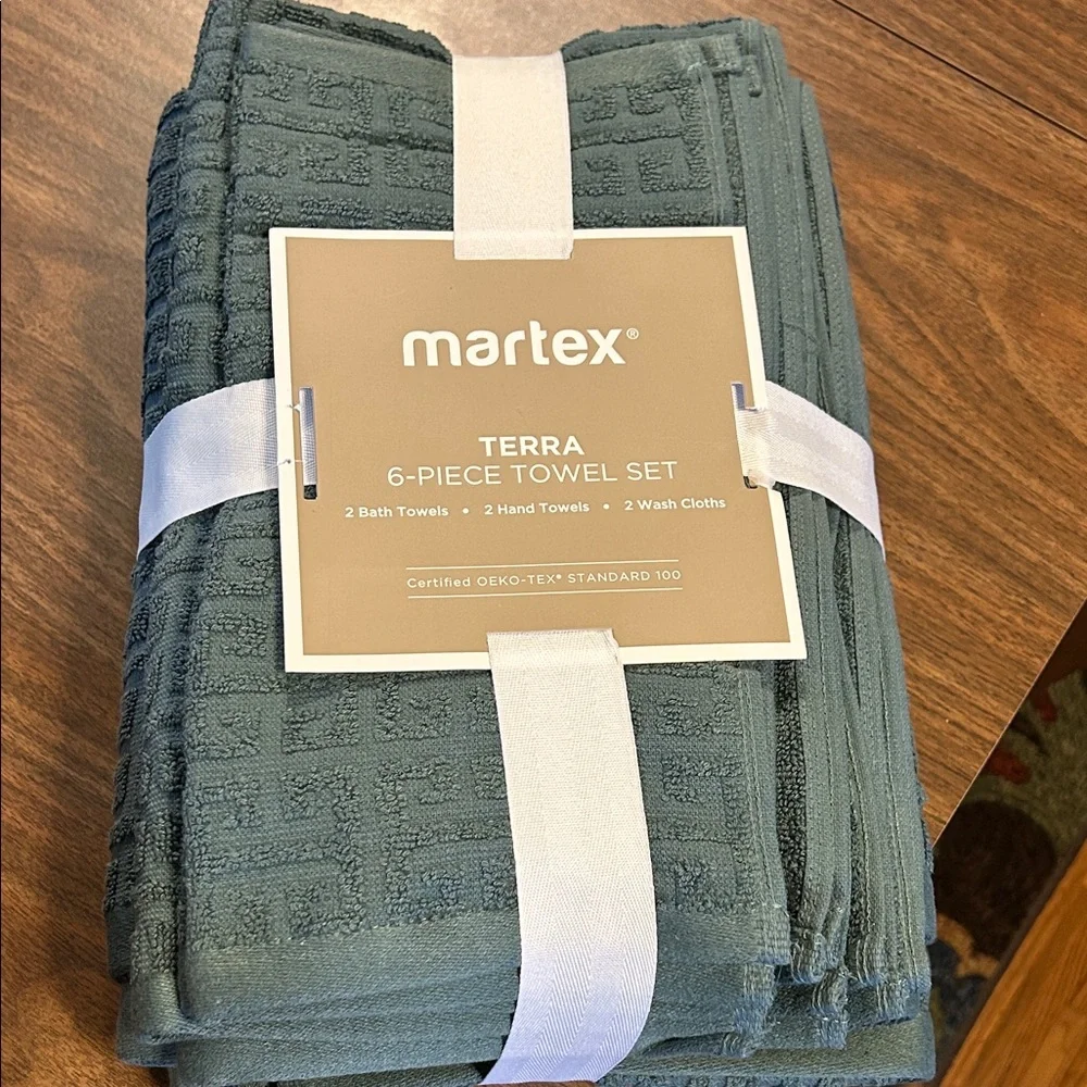Martex Terra 6-Piece Bath Towel Set - Slate Green
